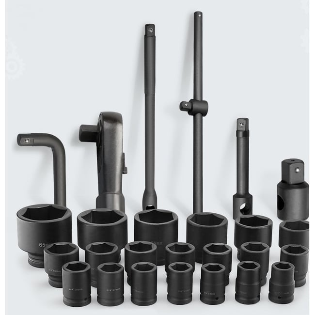 Trusa chei tubulare hexagonale forta, 26 piese 21-65 mm, 3/4 si 1 tol