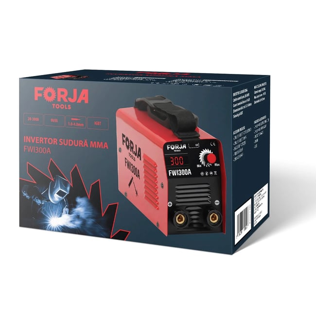 Aparat de sudura invertor Forja tools FWI285A, MMA 285 A, 8.8kWA, 2.26kg