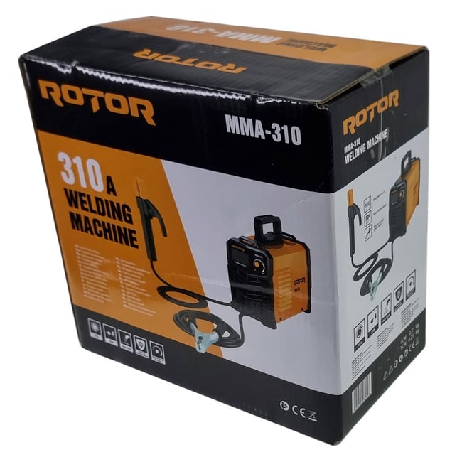 Aparat de sudura tip invertor, Rotor MMA-310, 20-310 A, 5.6 kW, afisaj color, functie anti-lipire, ventilator de racire