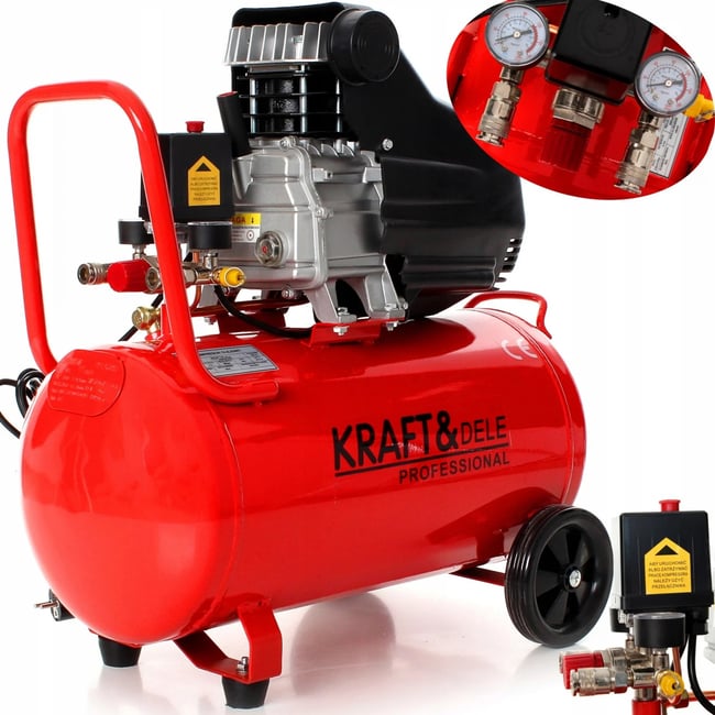 Compresor aer Kraft&Dele KD401, 50L, 3.8CP, 8Bar, 205/min, profesional