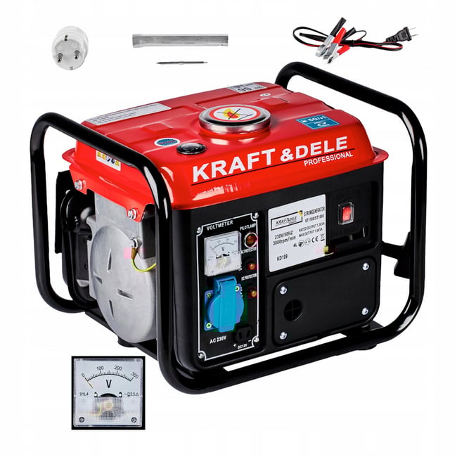 Generator de curent electric, monofazic, pe benzina, Kraft&Dele KD109, 2 Timpi, 1200 W
