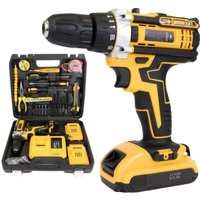 Masina de gaurit / insurubat, cu percutie, Dotvix, cu 2 acumulatori, 24 V, 2 Ah, Li-Ion