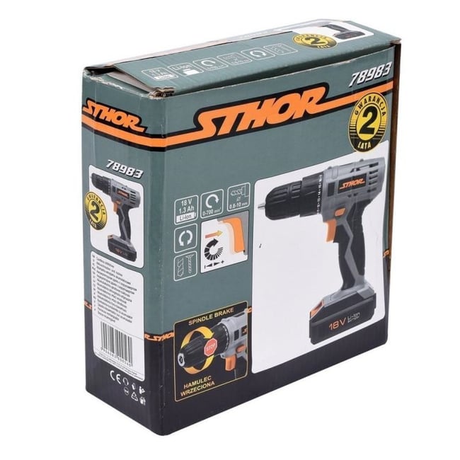 Masina de gaurit si insurubat, Sthor 78983, cu 1 acumulator, 18 V, 1.3 Ah, Li-Ion