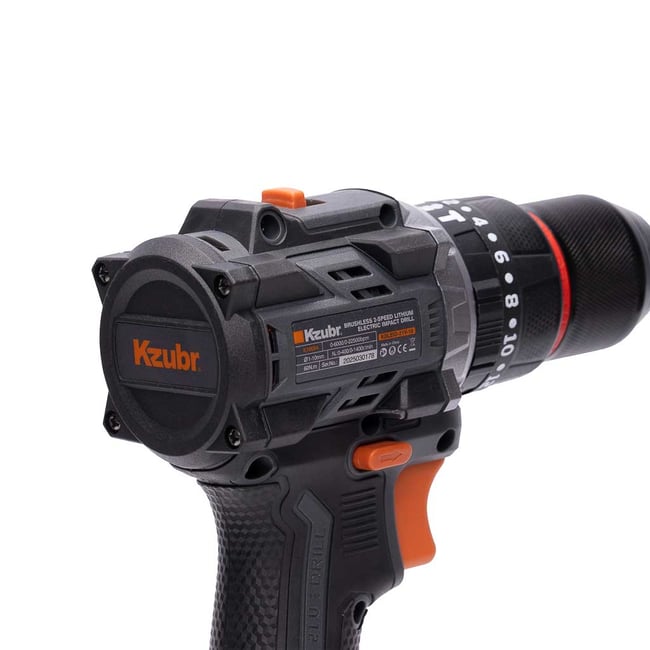 Masina de gaurit / insurubat, cu percutie, KZUBR KBLEID-21V-10, cu 2 acumulatori, 21 V, 2 Ah, Li-Ion, 1400 Rot/min, 18+1, 60 Nm, Brushless