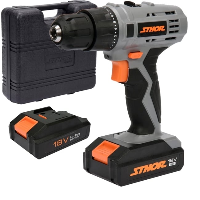 Masina de gaurit si insurubat, Sthor 78972, cu 2 acumulatori, 18 V, 1.3 Ah, Li-Ion
