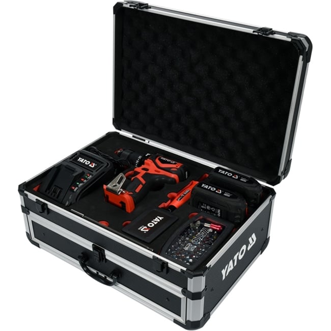 Masina de Gaurit si Insurubat cu Percutie cu 2 Acumulatori, Li-Ion, 18 V, 2 Ah, 42Nm, Motor Fara Perii, Led Iluminare, Valiza Speciala + Accesorii