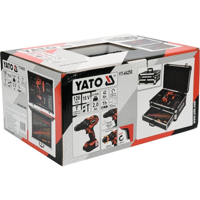 Masina de Gaurit si Insurubat cu Percutie cu 2 Acumulatori, Li-Ion, 18 V, 2 Ah, 42Nm, Motor Fara Perii, Led Iluminare, Valiza Speciala + Accesorii