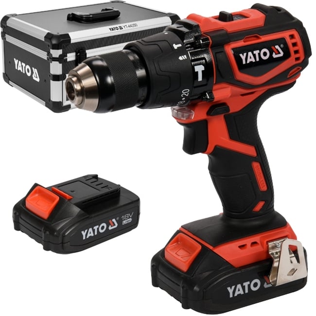 Masina de Gaurit si Insurubat cu Percutie cu 2 Acumulatori, Li-Ion, 18 V, 2 Ah, 42Nm, Motor Fara Perii, Led Iluminare, Valiza Speciala + Accesorii