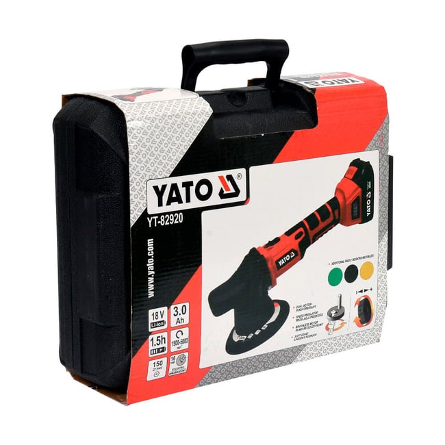 Masina de lustruit cu 1 acumulator, Yato YT-82920, Li-Ion, 18 V, 3 Ah, 150 mm, valiza plastic