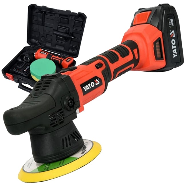Masina de lustruit cu 1 acumulator, Yato YT-82920, Li-Ion, 18 V, 3 Ah, 150 mm, valiza plastic