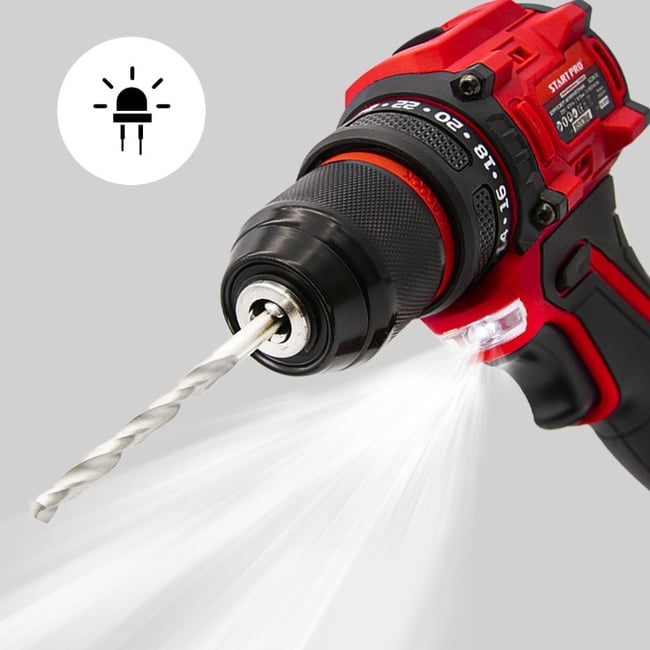 Masina de gaurit / insurubat, StartPro SCD8-21, cu 2 acumulatori, 20 V, 2.0 Ah, Li-Ion, valiza transport