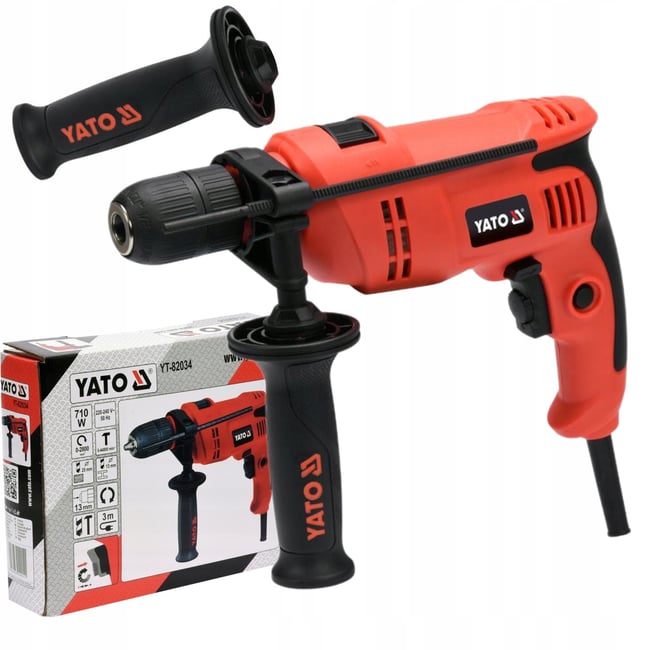 Masina de gaurit cu percutie, Yato YT-82034, 710 W, mandrina rapida, 13 mm