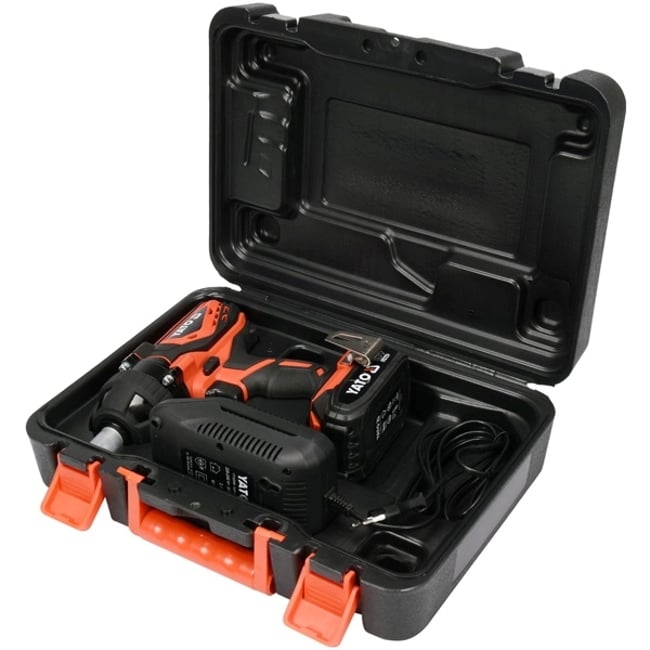 Masina de insurubat, cu impact, Yato YT-82804, 1 acumulator, 18 V, 2 Ah, Li-Ion, 300 Nm, valiza plastic, accesorii