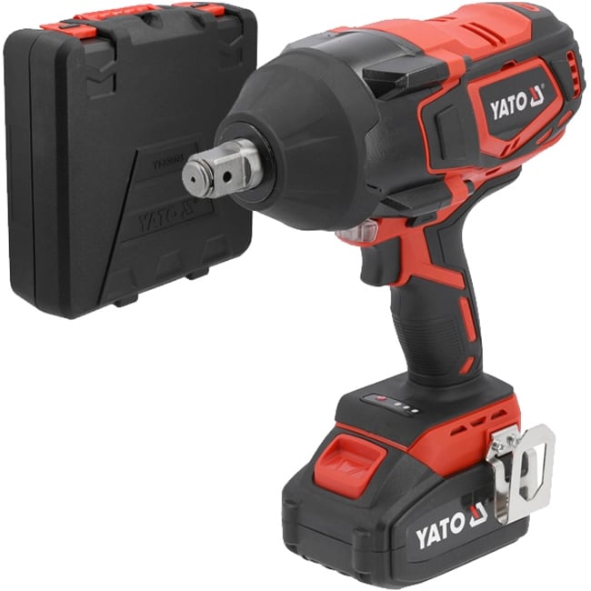 Masina de insurubat cu impact cu 1 acumulator, Yato YT-828075, Li-Ion, 18 V, 4 Ah, patrat 3/4 inch, 2000 Nm, valiza plastic