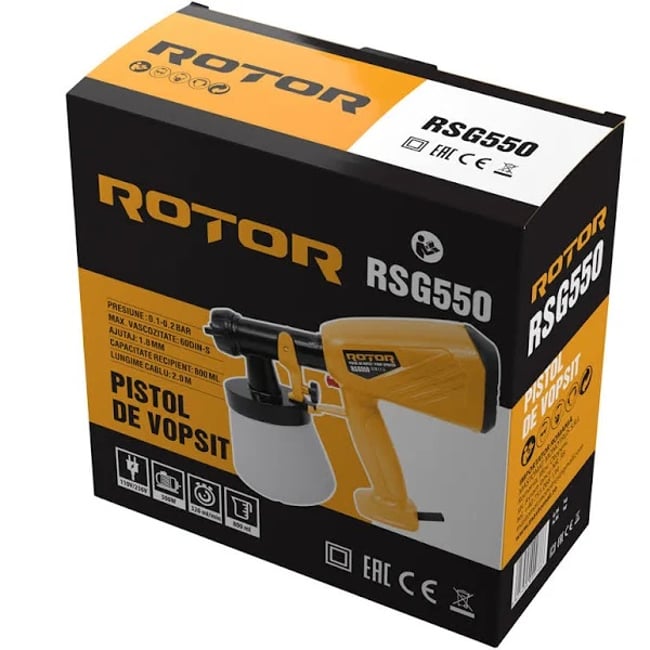 Pistol de vopsit electric Rotor RSG550, 500W