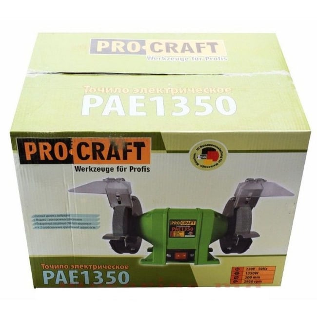 Polizor de banc Procraft PAE1350, 200mm, 400 W, 2950 RPM