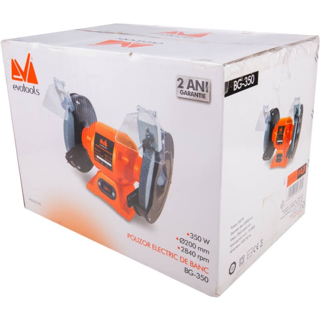 Polizor de banc EvoTools BG 350 EPTO, 200mm, 350W, 2840 RPM