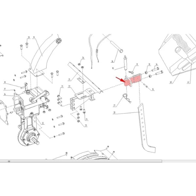 Suport picior adancime RURIS PS731-1-29, pentru motocultor Ruris 731K