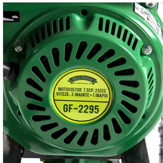 Motocultor pe benzina Micul Fermier GF-2295, 7.5 cp, 212 cc, 4 timpi, 3 viteze + roti transport