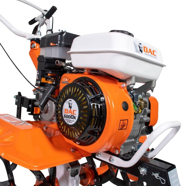 Motosapa pe benzina Ruris DAC 6000K, 7 CP, 163 cc, 4 timpi, 2+1 viteze, 83 cm latime lucru, 29 cm adancime lucru, roti cauciuc 4.00-8 incluse