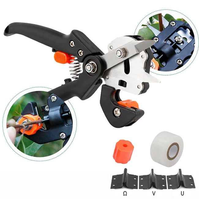 Cleste profesional pentru altoit cu 3 lame ( U, V si Ω ), cadou banda pentru altoit
