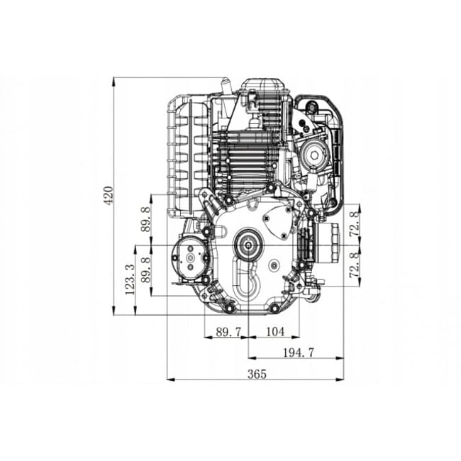 Motor pentru tractorase. ax vertical, Zongshen XP380A, ax 25.4 Ø - 87mm, 11.5 CP
