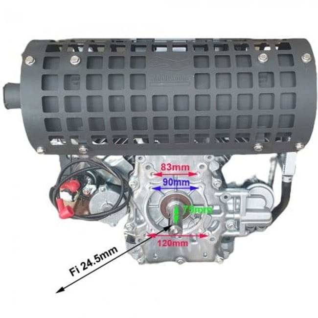 Motor pentru motocultoare si utilaje constructii cu ax orizontal, Zongshen GB680, ax 25.4 Ø - 75,7mm, 680cmc, 22 CP, V Twin
