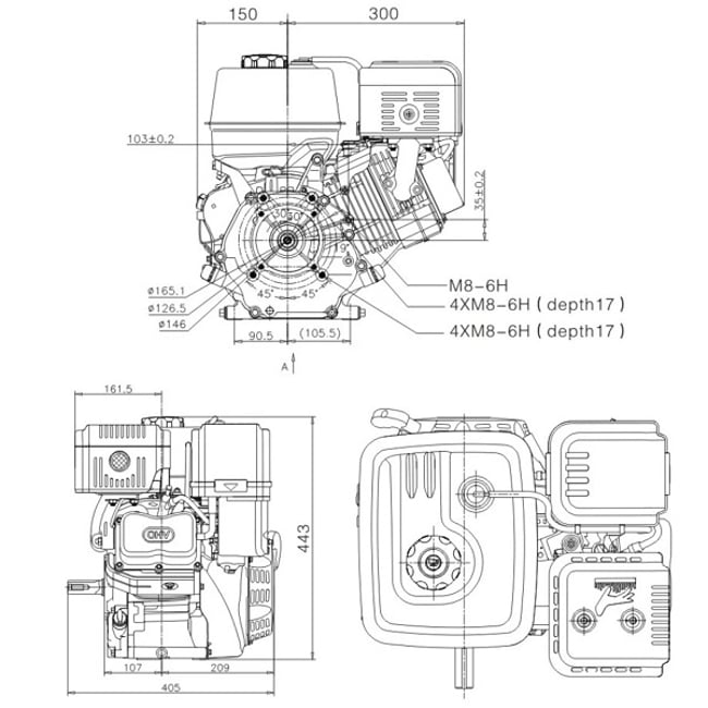 Motor generator / motopompa / motocultor, Loncin, 13 CP, ax pana G390FA