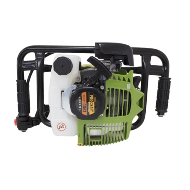 Motoburghiu pamant, Motoforeza Procraft GD62, pe benzina, 2 timpi, 2.5 CP, 1.85 kW, burghiu inclus 150 mm
