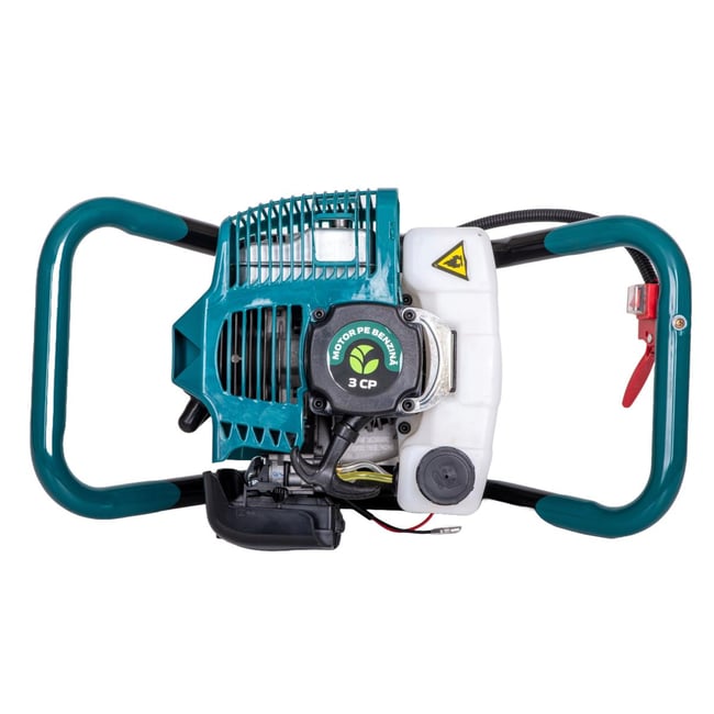 Motoburghiu pamant, Motoforeza Gospodarul Profesionist GP-ED520, pe benzina, 2 timpi, 3 CP, 3 burghie incluse (100mm, 150mm, 200mm)
