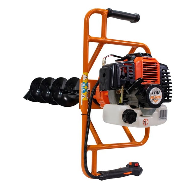 Motoburghiu pamant, Motoforeza Ruris TT10, pe benzina, 2 timpi, 1.7 CP, 2 burghie incluse cu diametrul 100/150 mm