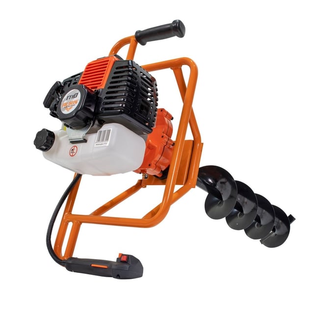 Motoburghiu pamant, Motoforeza Ruris TT10, pe benzina, 2 timpi, 1.7 CP, 2 burghie incluse cu diametrul 100/150 mm