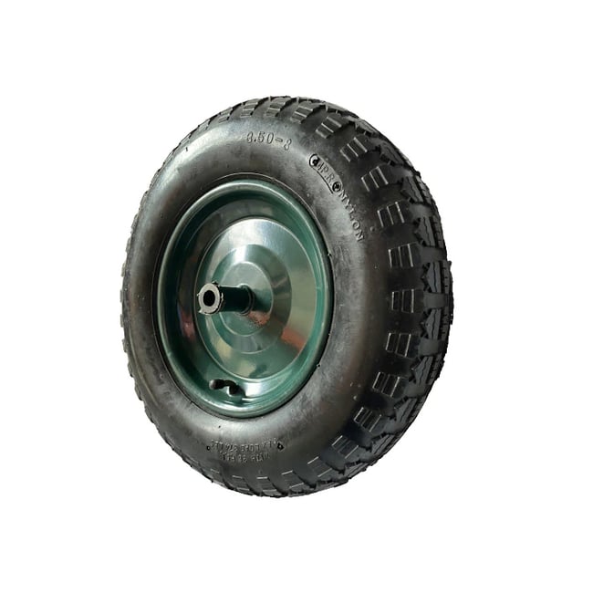 Roata roaba cu camera, janta metalica 3.50-8, ax subtire 14 mm