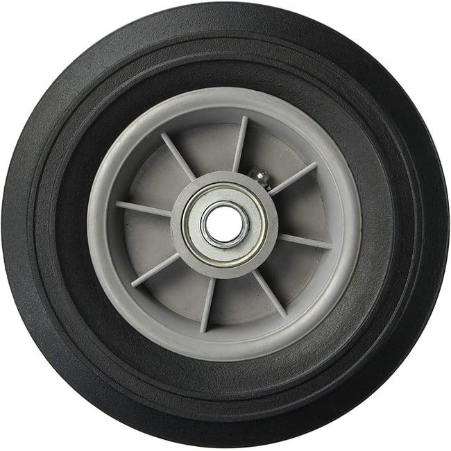 Roata Carut cu Cauciuc Masiv, Diametru 200mm, Grosime 55mm, Ax 16mm