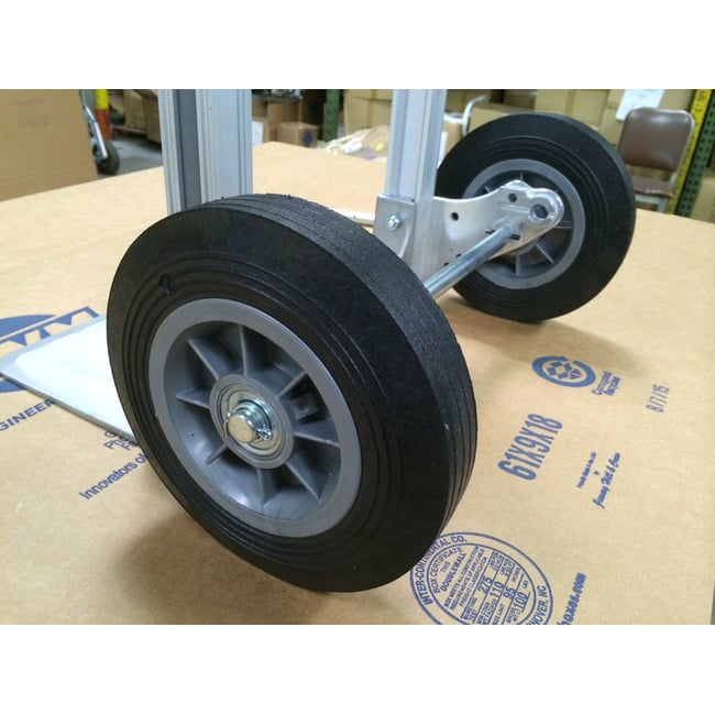 Roata Carut cu Cauciuc Masiv, Diametru 200mm, Grosime 55mm, Ax 16mm