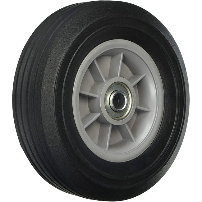 Roata Carut cu Cauciuc Masiv, Diametru 200mm, Grosime 55mm, Ax 16mm