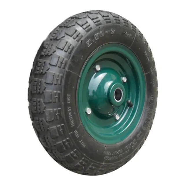 Roata roaba cu camera 3.50-7, ax subtire 20 mm, janta metalica