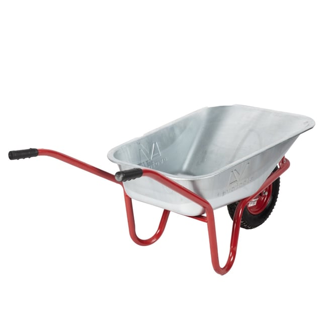 Roaba constructii / gradinarit, capacitate 80L, cadru simplu, tabla zincata, roata pneumatica cu janta metalica