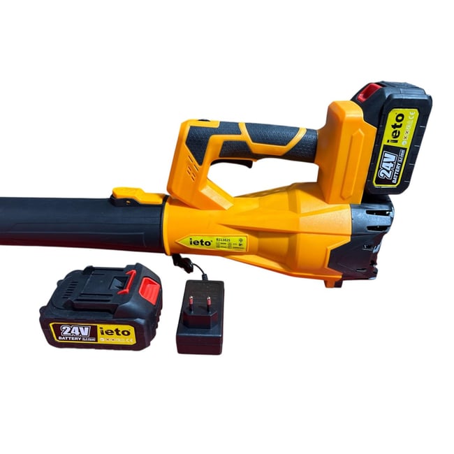 Suflanta aer pe acumulator, Ieto B213825, 6 viteze, 600 W, 37m/s, set 2 acumulatori 24V 4Ah + incarcator