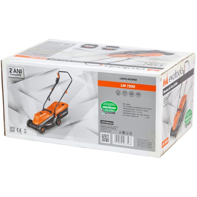 Masina electrica de tuns iarba, Evotools LM 1200 EPTO, 1200 W, 30 L, 320 mm