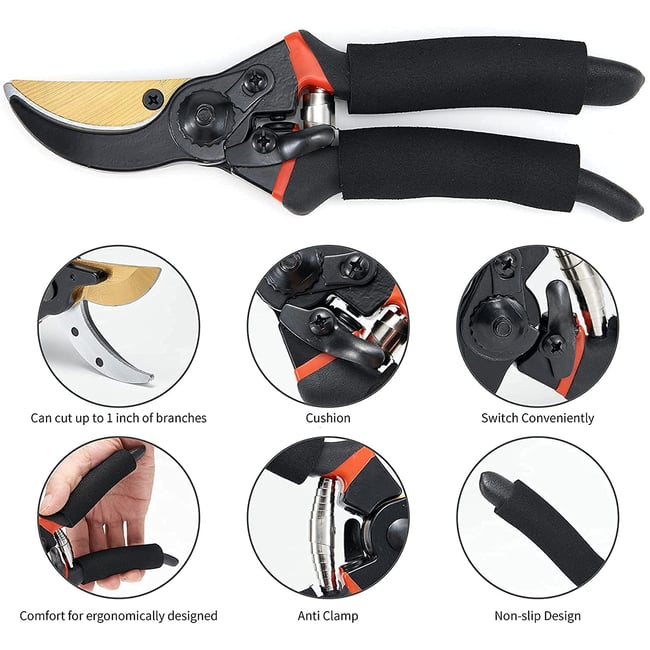 Foarfeca vie din otel inoxidabil SK5, dimensiune 8"/200 mm, manere ergonomice, model 918-A