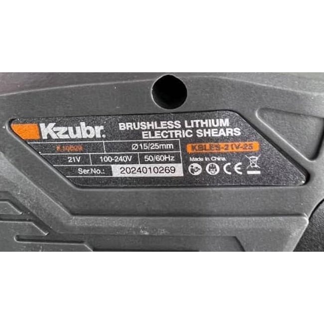 Foarfeca electrica de gradina, pentru taiat crengi pomi, Kzubr K10029, cu 2 acumulatori Li-ion, 21 V, 2000 mAh