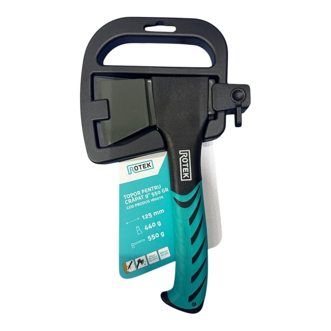 Topor pentru despicat, ROTEK 180070, coada poliamida armata cu fibra, protectie lama, 550 g, lungime 230 mm