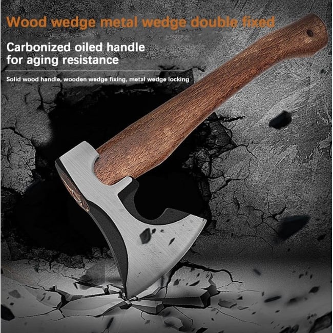 Secure-Topor forjat manual cu maner din lemn pentru despicat, 370 mm, 900g, model ST-054