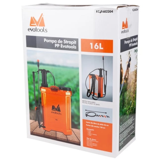 Pompa de stropit manuala Evotools 682204, rezervor 16L