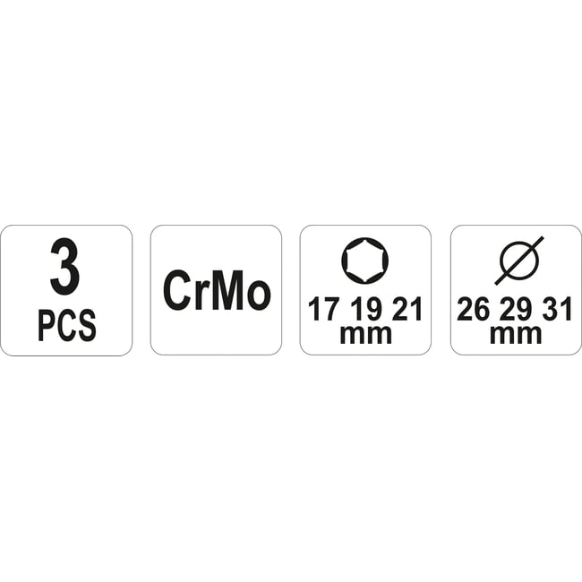 SET 3 TUBULARE IMPACT CU IZOLATIE, 17-19-21 MM, 1/2
