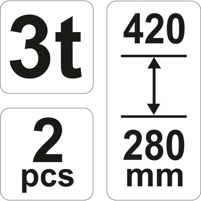 Set 2 suporti pentru auto, Yato YT-17311, capacitate 3 Tone