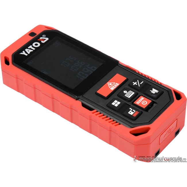 Telemetru laser, Yato YT-73127, LCD, 60 m, +/-2 mm/m, calcul suprafață și volum