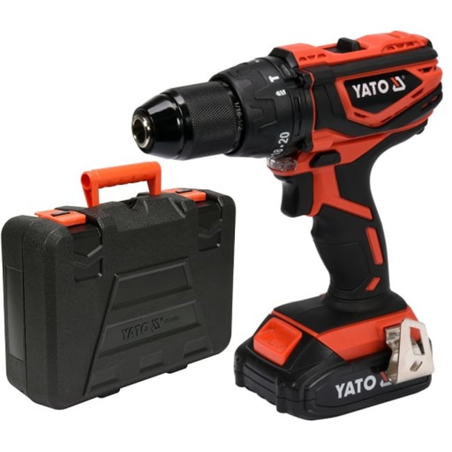 Masina de gaurit / insurubat, cu percutie, Yato YT-82788, cu 1 acumulator, 18 V, 2 Ah, Li-Ion