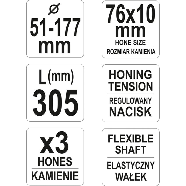 Dispozitiv pentru honuit clindrii Yato YT-05812, 51 - 177 mm, 205 mm